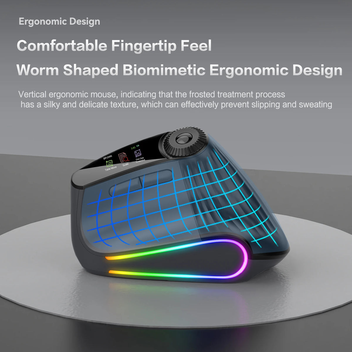 Ergonomic Vertical Mouse with RGB Backlight & Adjustable Speed