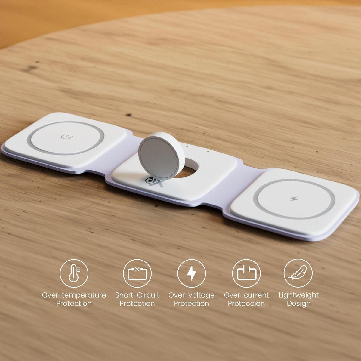 3-in-1 Foldable Magnetic Wireless Charger — Travel Charging Pad