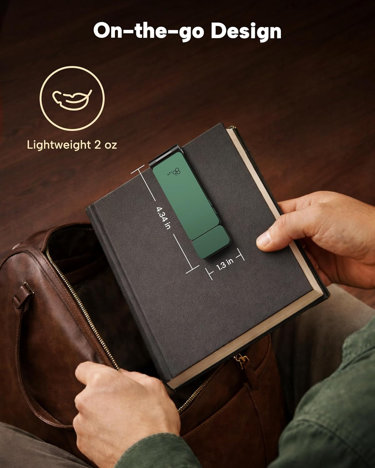 Book Light, Rechargeable Clip-On LED Reading Light for Bed | 3 Color Temperatures with Stepless Dimming, Ultralight Bookmark Design for Book Lovers, Green