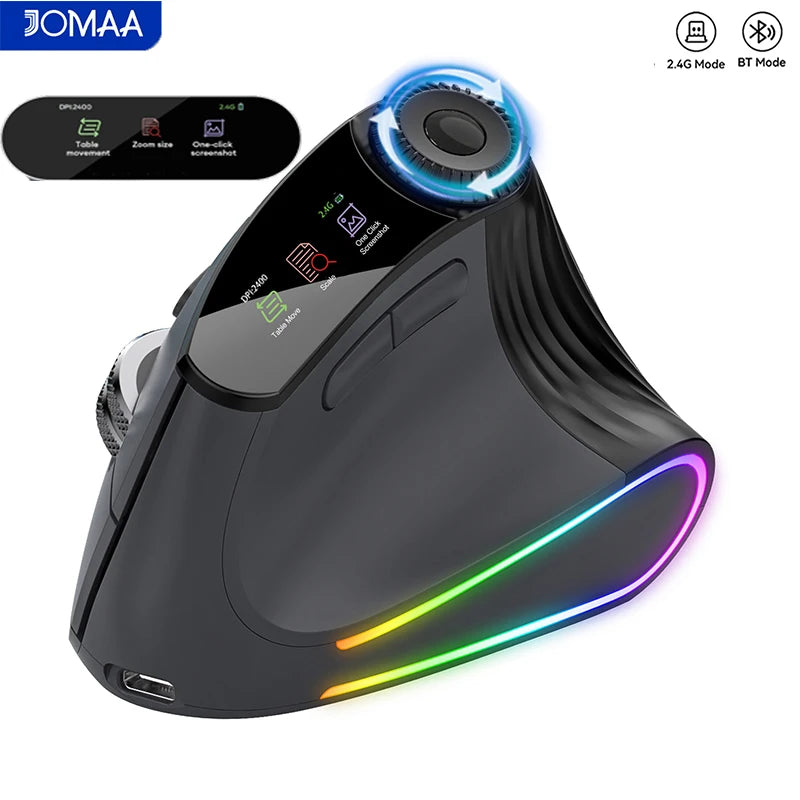 Ergonomic Vertical Mouse with RGB Backlight & Adjustable Speed