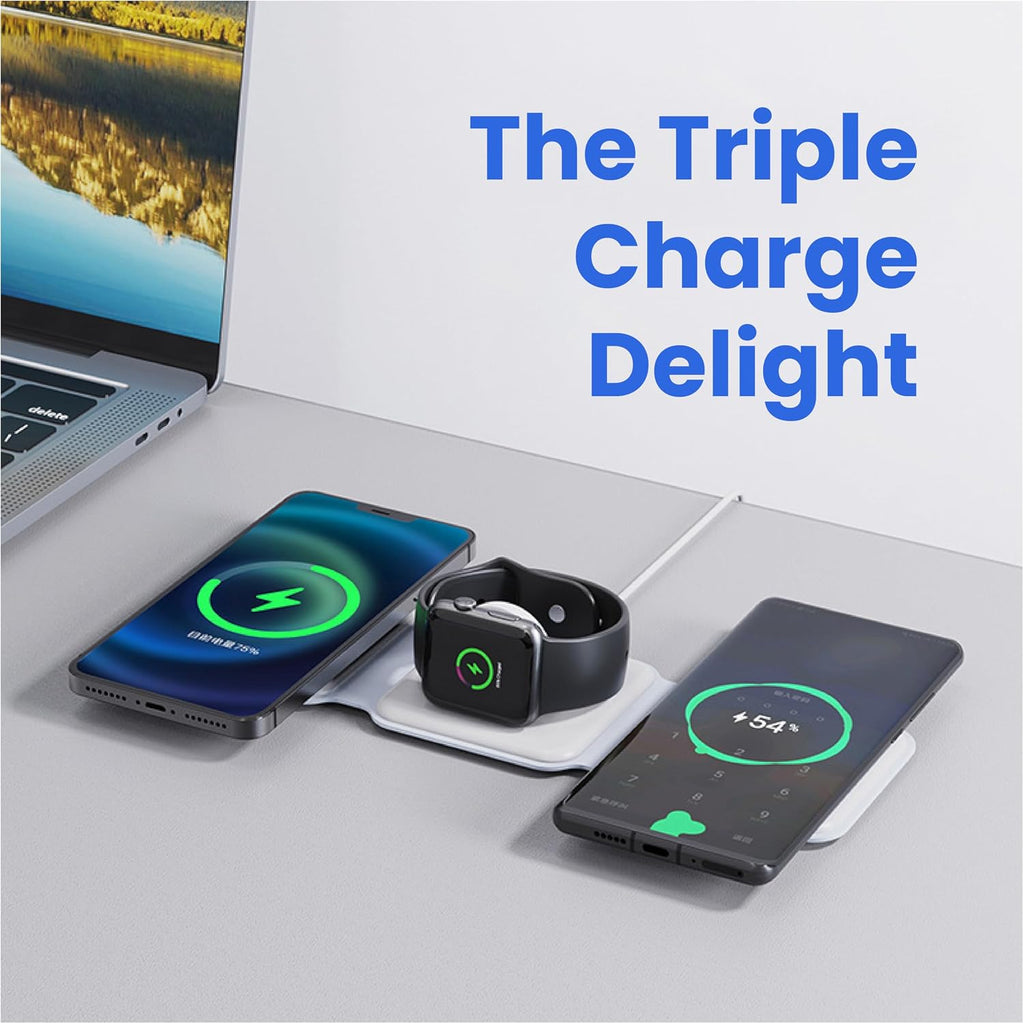3-in-1 Foldable Magnetic Wireless Charger — Travel Charging Pad
