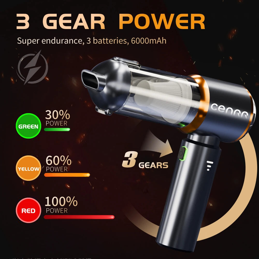 CENRR Cordless Mini Car Vacuum Cleaner - Handheld Portable Cleaner