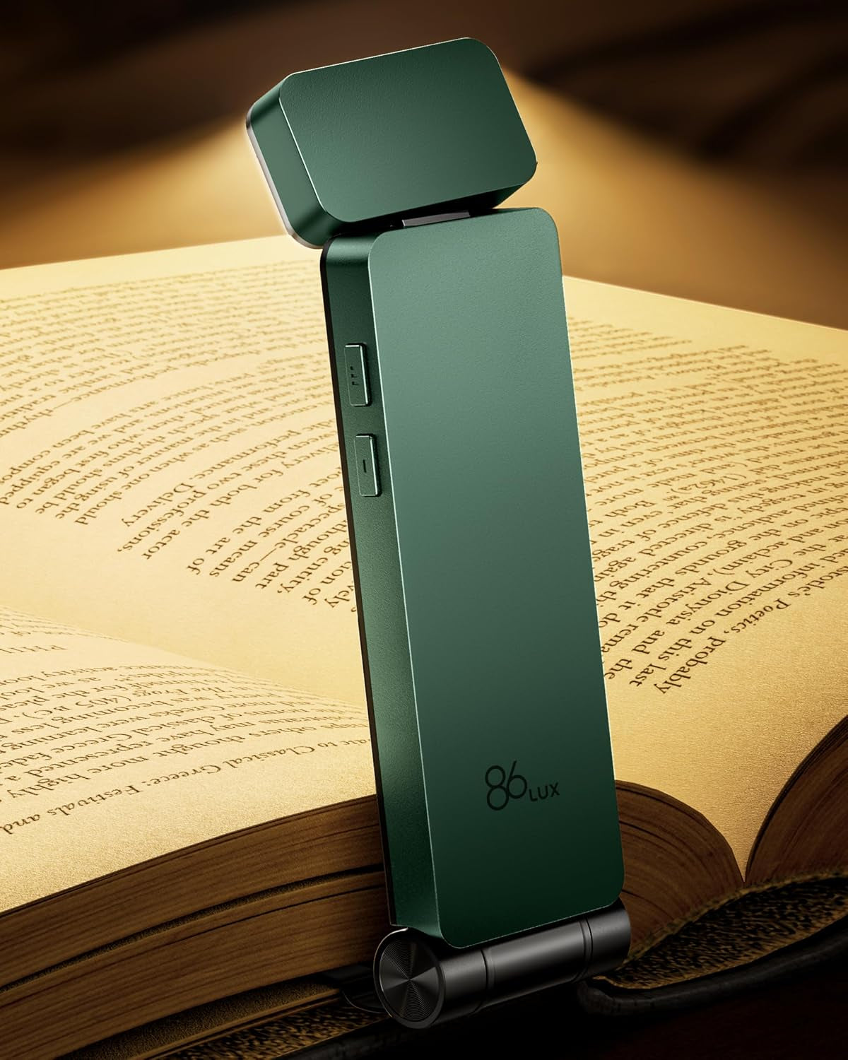 Book Light, Rechargeable Clip-On LED Reading Light for Bed | 3 Color Temperatures with Stepless Dimming, Ultralight Bookmark Design for Book Lovers, Green