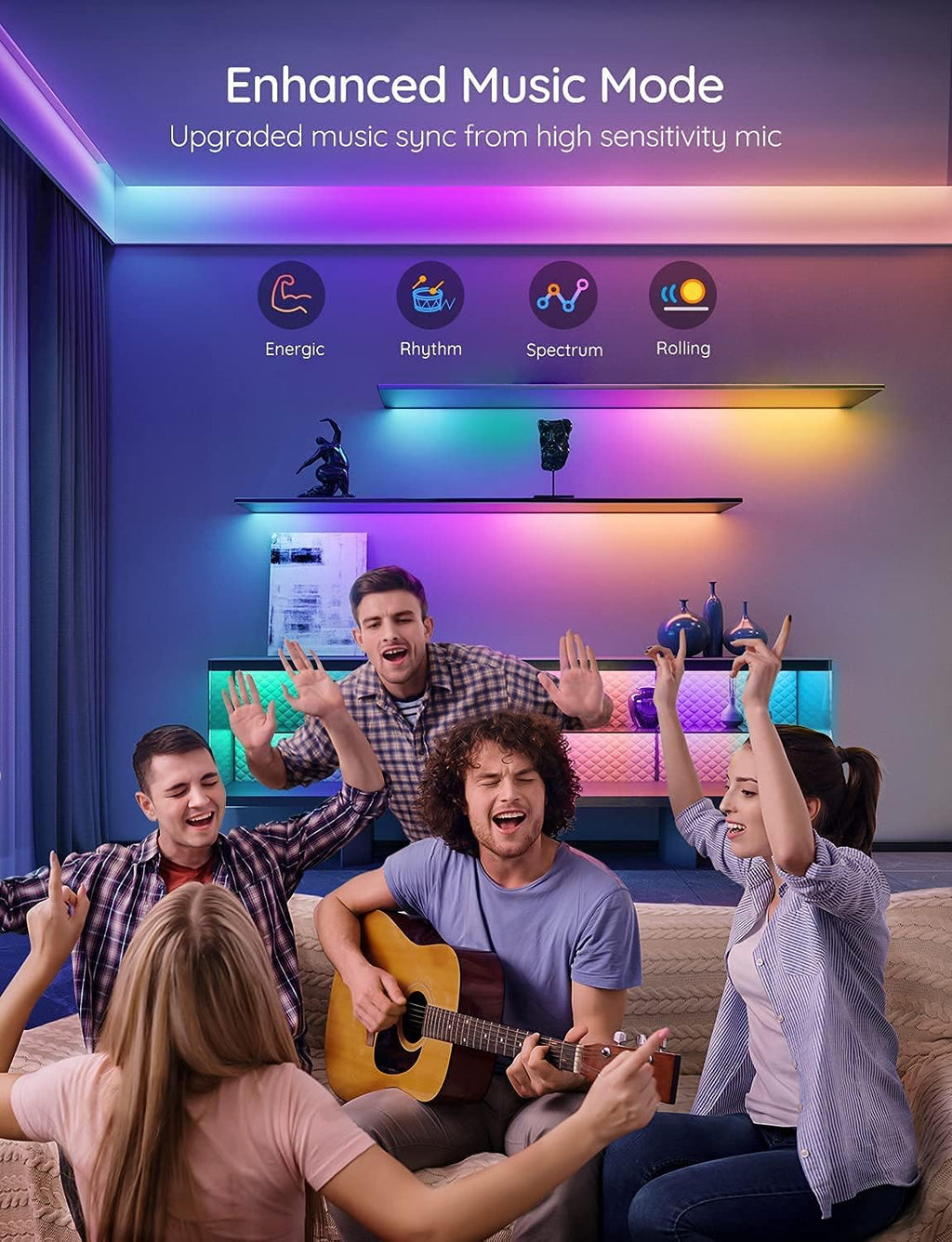 Govee RGBIC LED Strip Lights 16.4ft - App & Voice Control