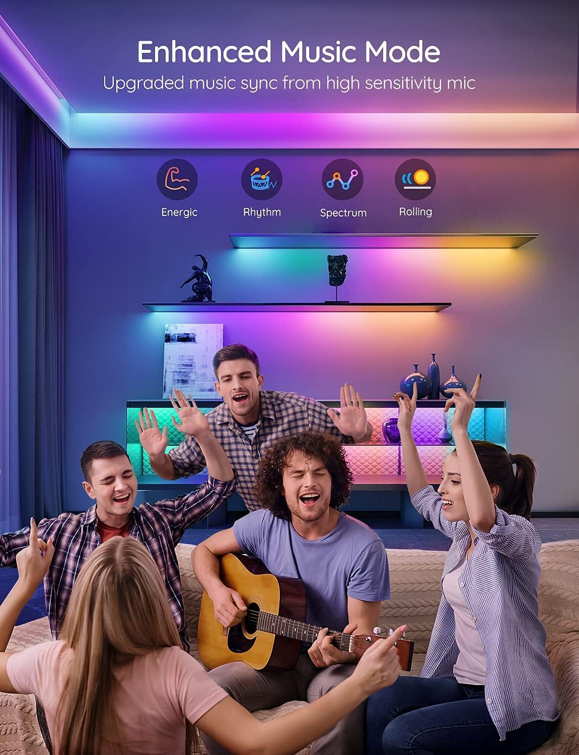 Govee RGBIC LED Strip Lights 16.4ft - App & Voice Control