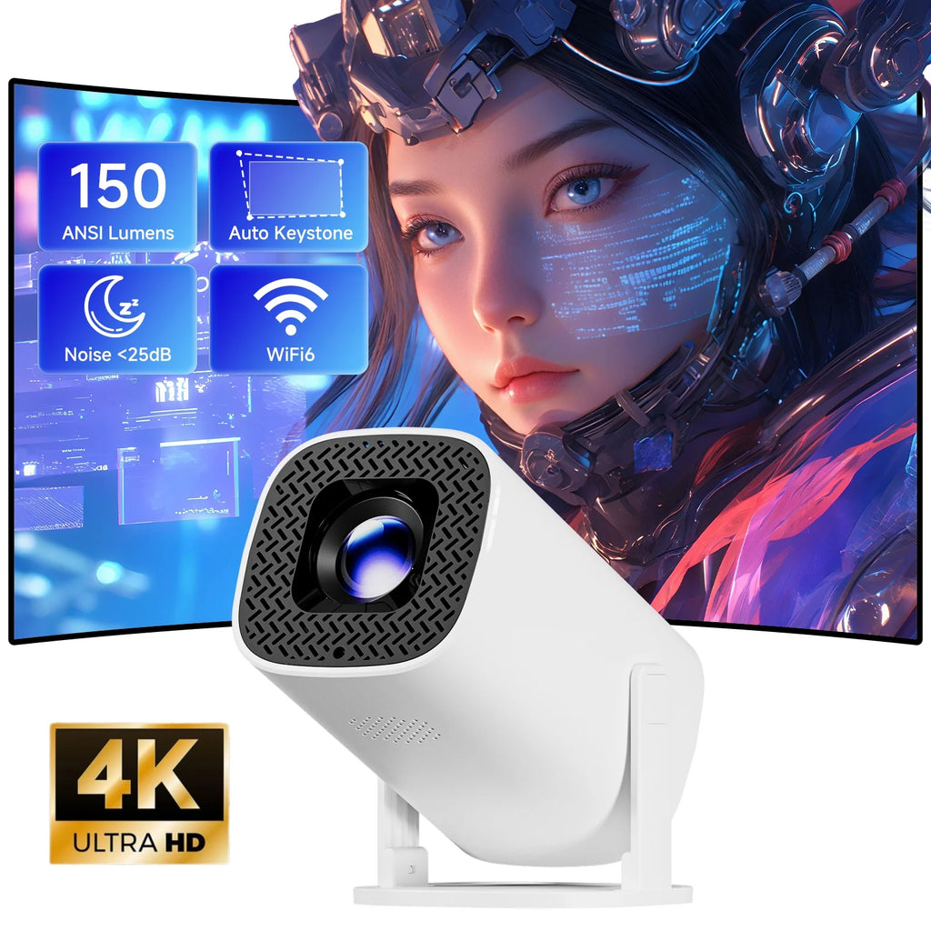 P30PRO Smart Projector Android 14 Wifi6 Bluetooth5 Native 720P 4K Video Decoding Wireless Screen Mirroring Portable Home Cinema