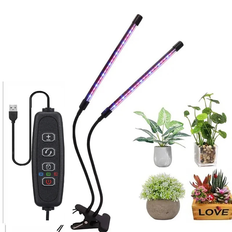 USB LED Grow Light for Indoor Plants, Full Spectrum with Flexible Gooseneck Clip