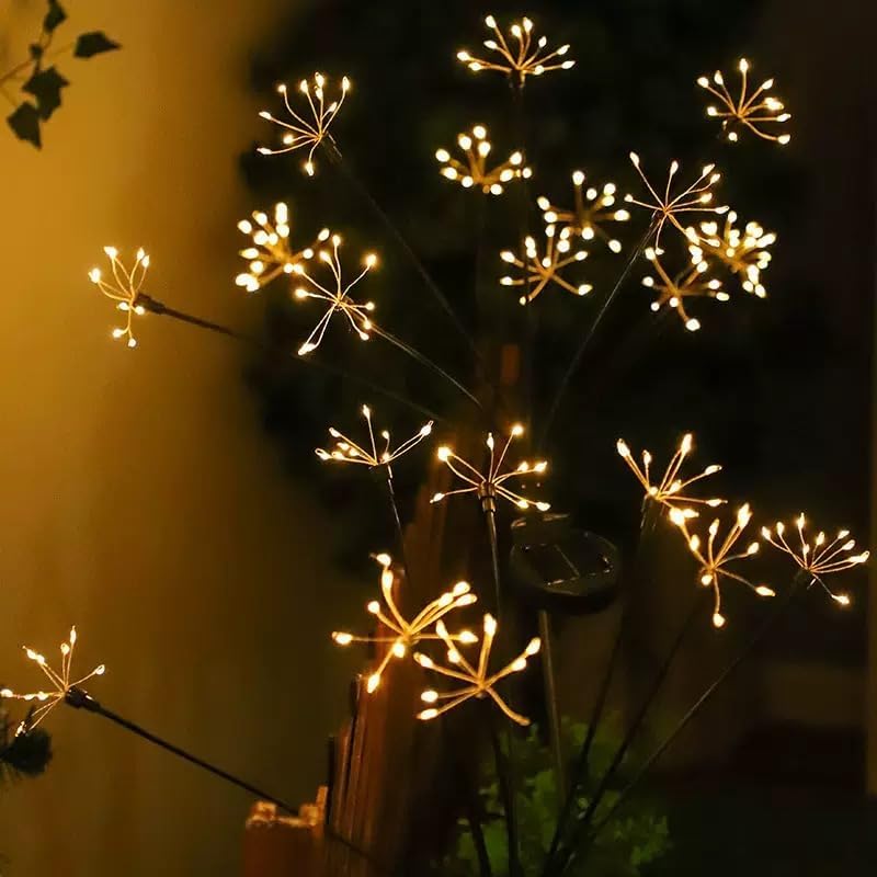 Solar Firework Garden Lights, 60 LED, 8 Modes, Waterproof, Set of 2