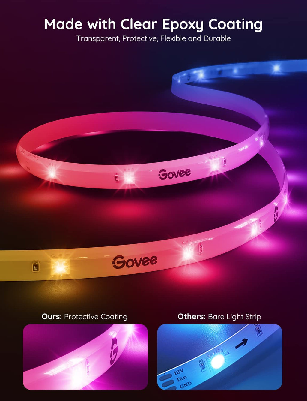 Govee RGBIC LED Strip Lights 16.4ft - App & Voice Control