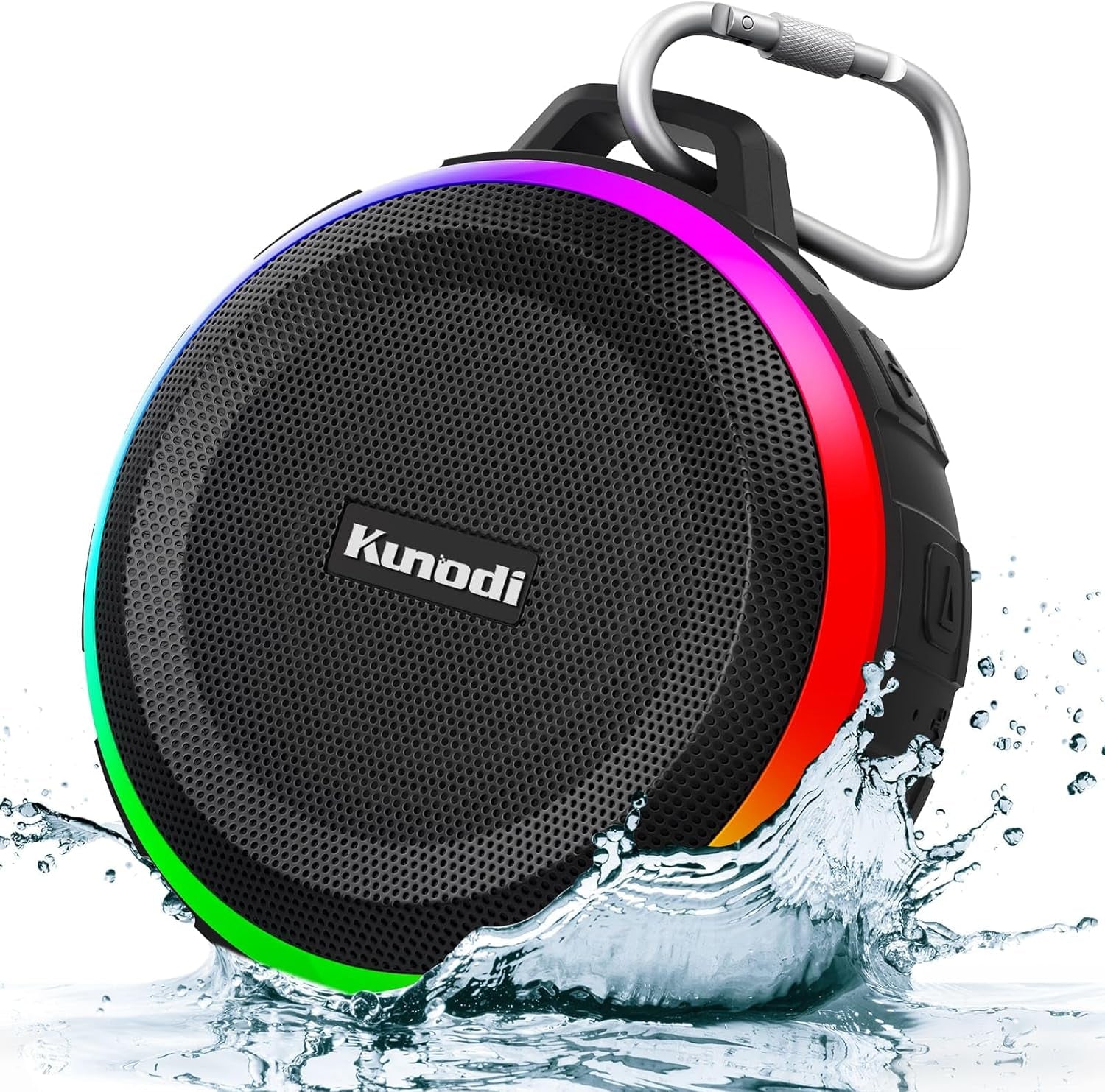 Kunodi IPX7 Waterproof Bluetooth Shower Speaker - Portable Clip-On Speaker