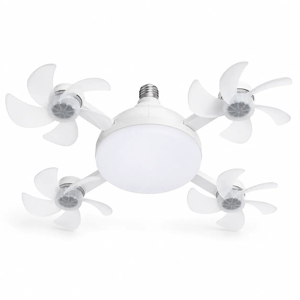Foldable Ceiling Fan Light with Remote — E26 Socket, LED, Quiet Airflow