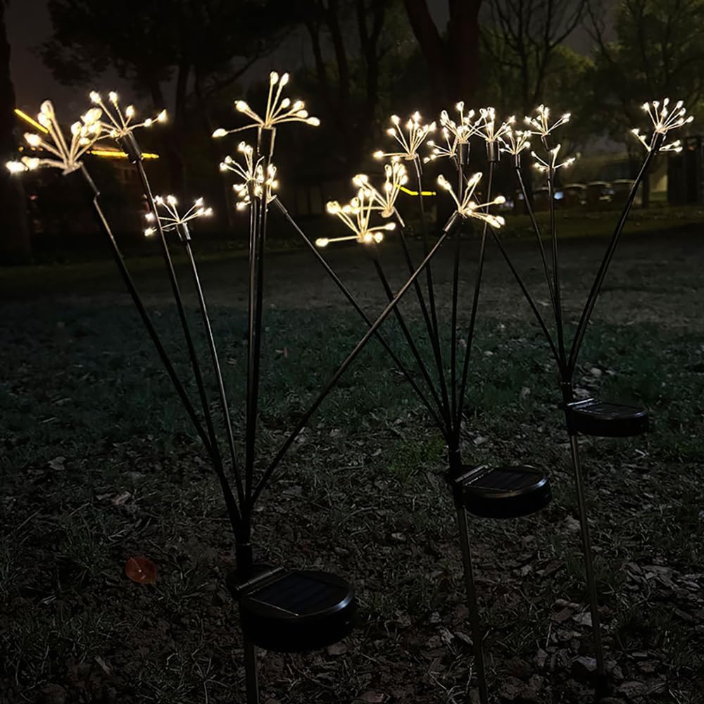 Solar Firework Garden Lights, 60 LED, 8 Modes, Waterproof, Set of 2
