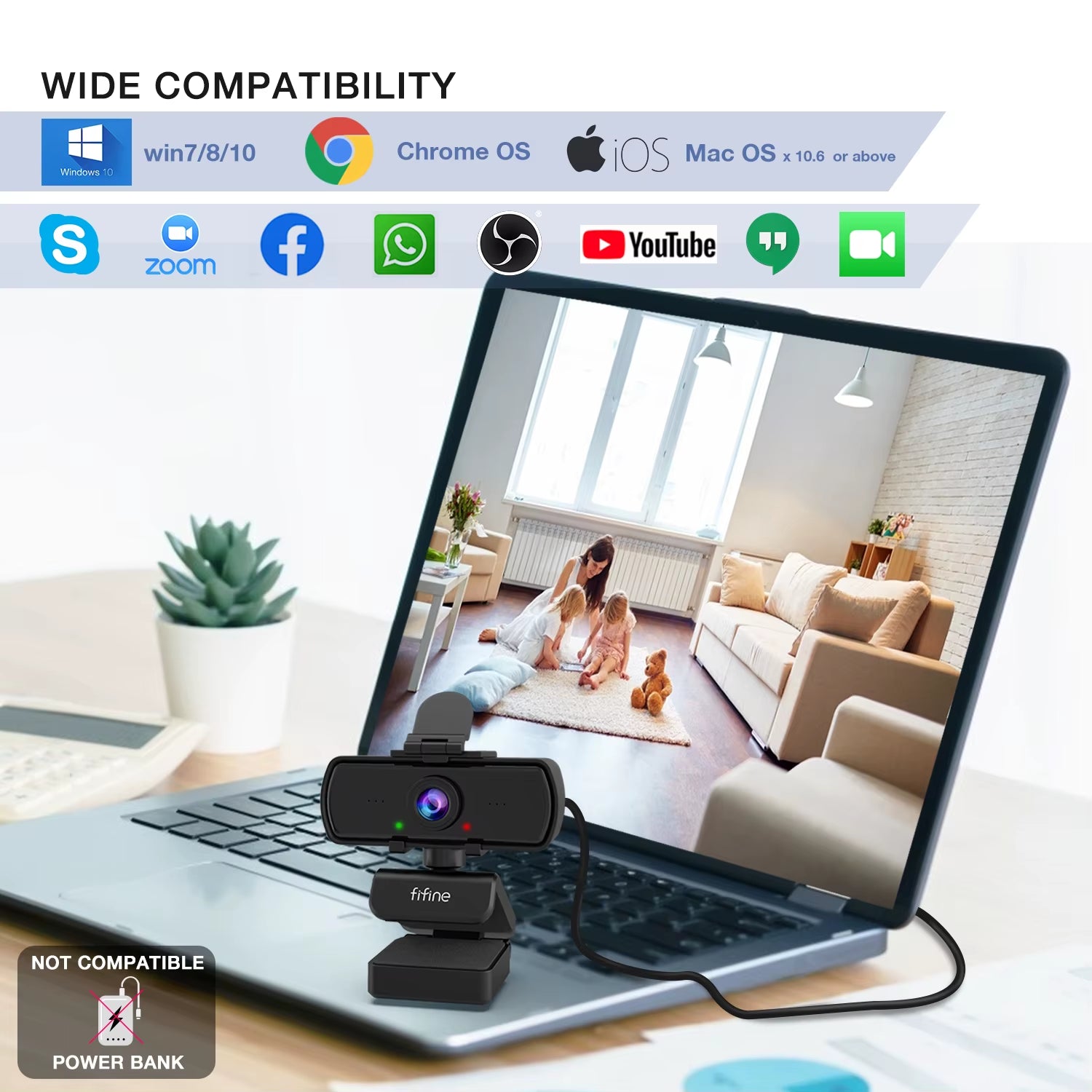 1440P Full HD PC Webcam with Microphone, Tripod, for USB Desktop & Laptop, Live Streaming Webcam for Video Calling - K420
