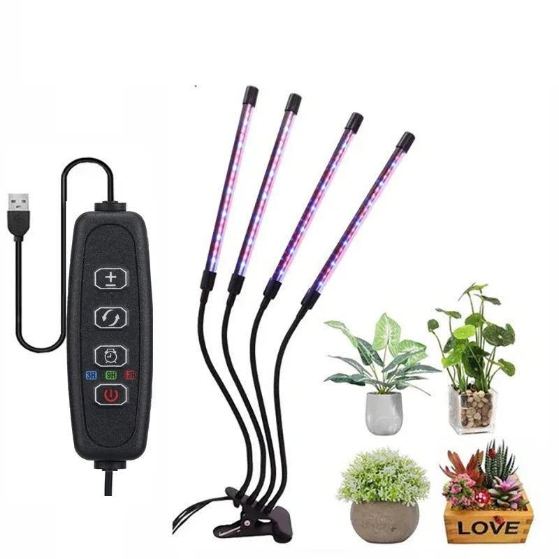 USB LED Grow Light for Indoor Plants, Full Spectrum with Flexible Gooseneck Clip