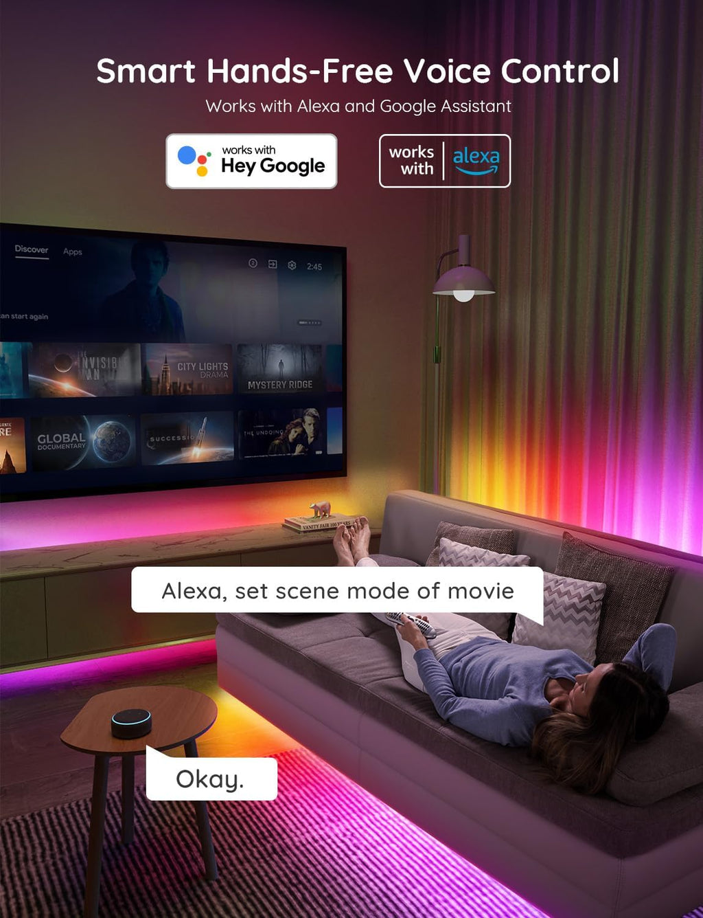 Govee RGBIC LED Strip Lights 16.4ft - App & Voice Control
