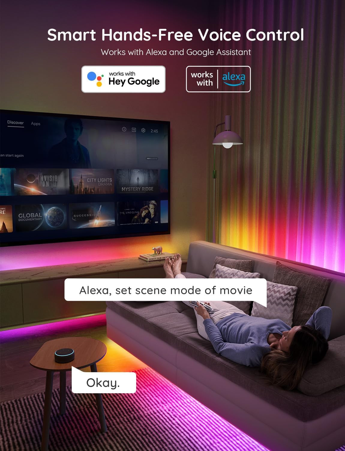 Govee RGBIC LED Strip Lights 16.4ft - App & Voice Control