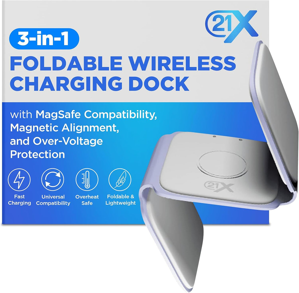3-in-1 Foldable Magnetic Wireless Charger — Travel Charging Pad