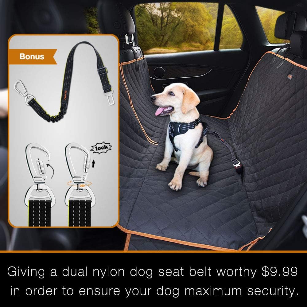 Waterproof Dog Car Seat Cover & Hammock, Non-Slip Back Seat Protector