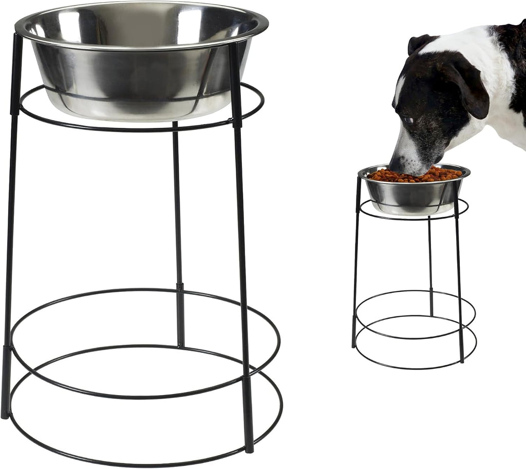 Elevated Dog Bowl Stand with Stainless Steel Bowl, 15in