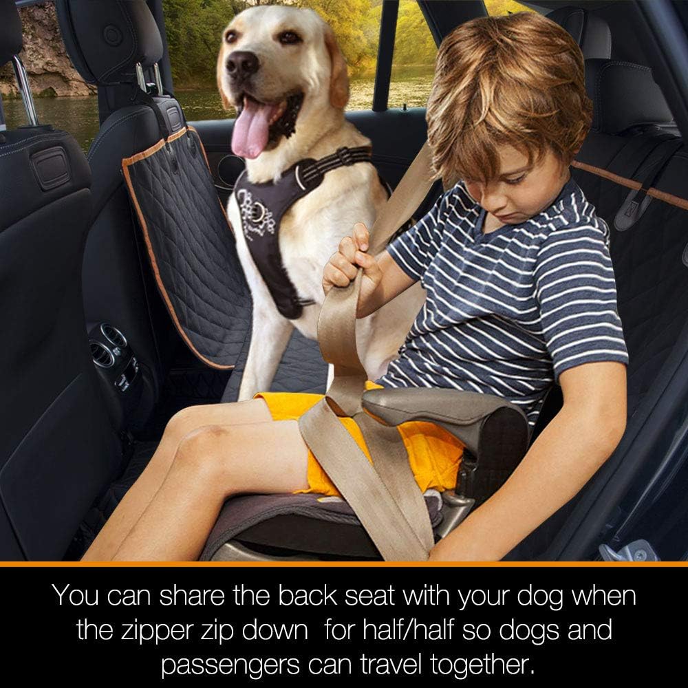 Waterproof Dog Car Seat Cover & Hammock, Non-Slip Back Seat Protector