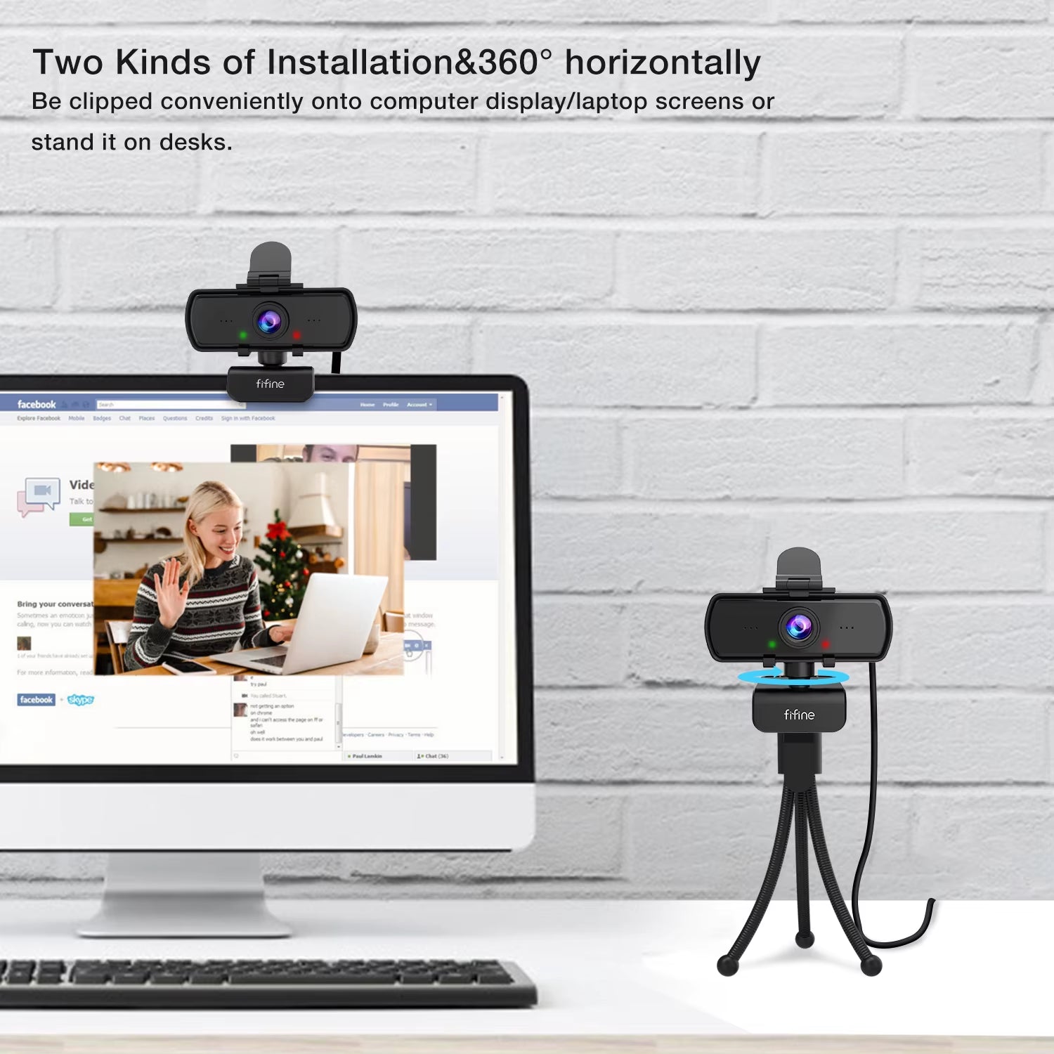 1440P Full HD PC Webcam with Microphone, Tripod, for USB Desktop & Laptop, Live Streaming Webcam for Video Calling - K420