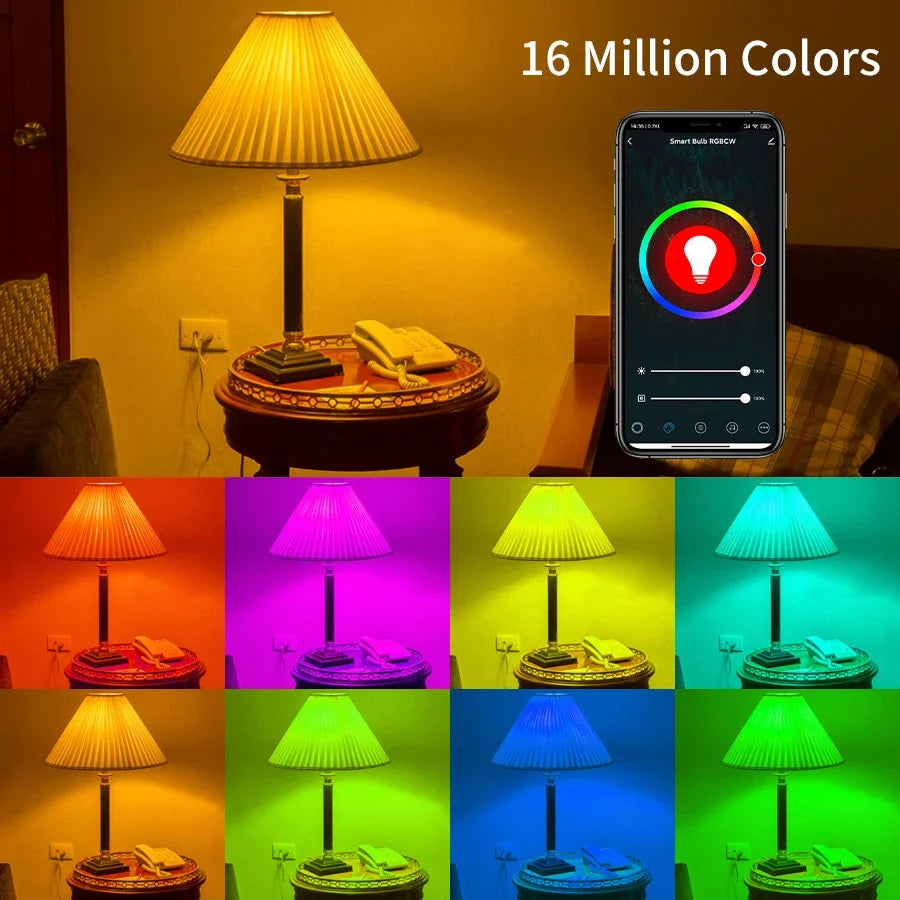 WiFi Smart LED Color Bulb E27, App & Voice Control, Works with Alexa & Google (110V)