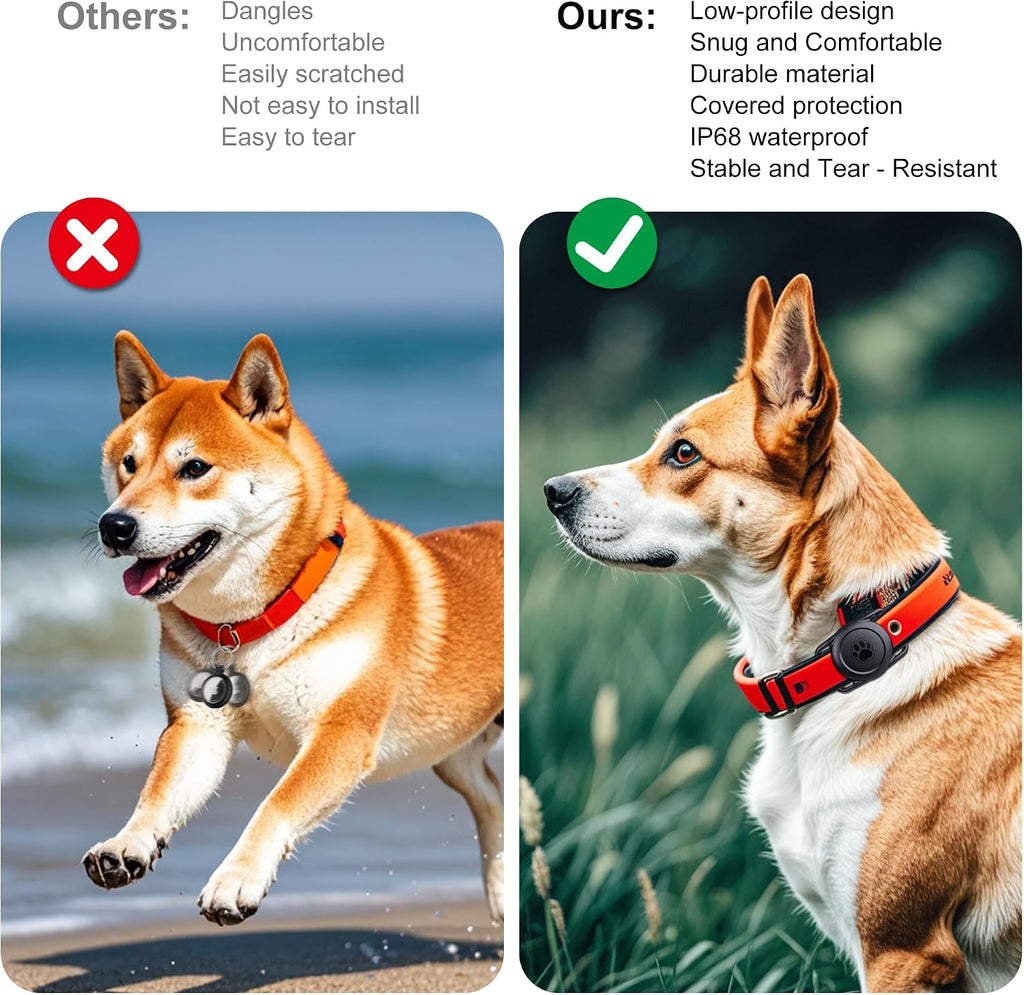 AirTag Holder for Dog Collar, Waterproof 2-Pack (AirTag Not Included)