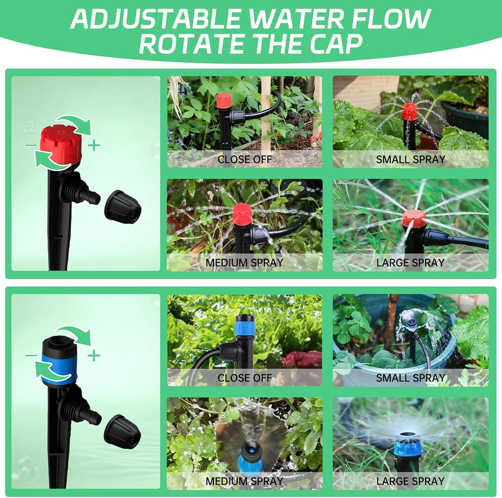 65ft Drip Irrigation Kit for Garden, Raised Beds & Patio Plants