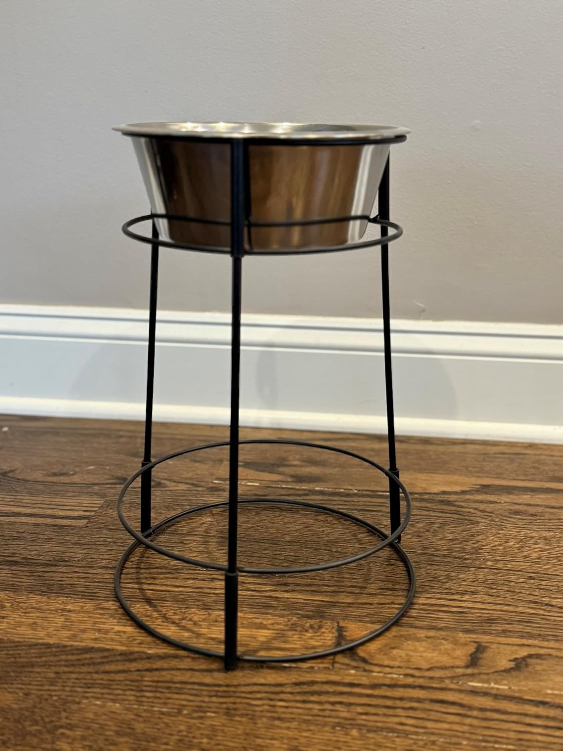 Elevated Dog Bowl Stand with Stainless Steel Bowl, 15in