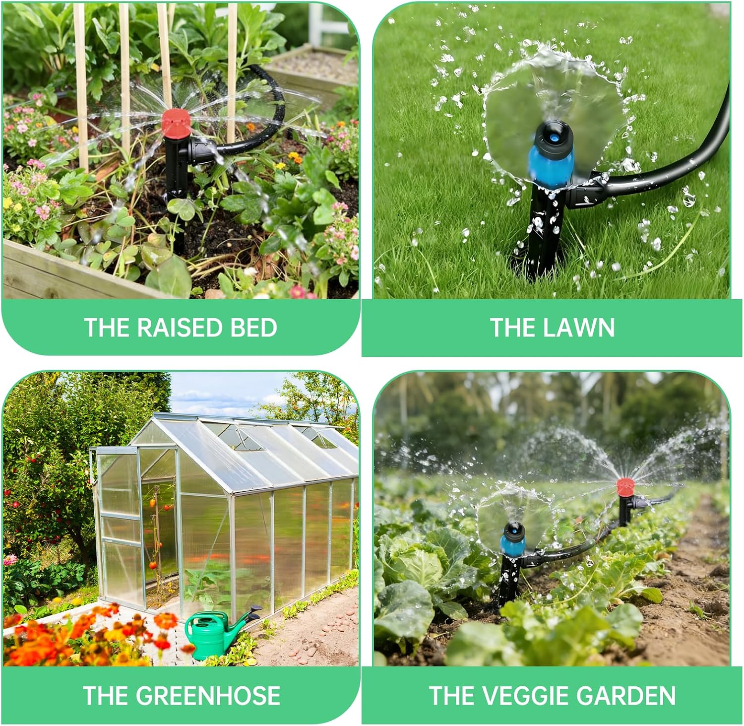 65ft Drip Irrigation Kit for Garden, Raised Beds & Patio Plants