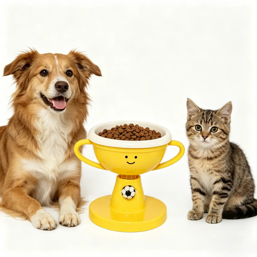 Tilted Raised Pet Food Bowl — Ergonomic, Anti-Slip for Cats & Dogs