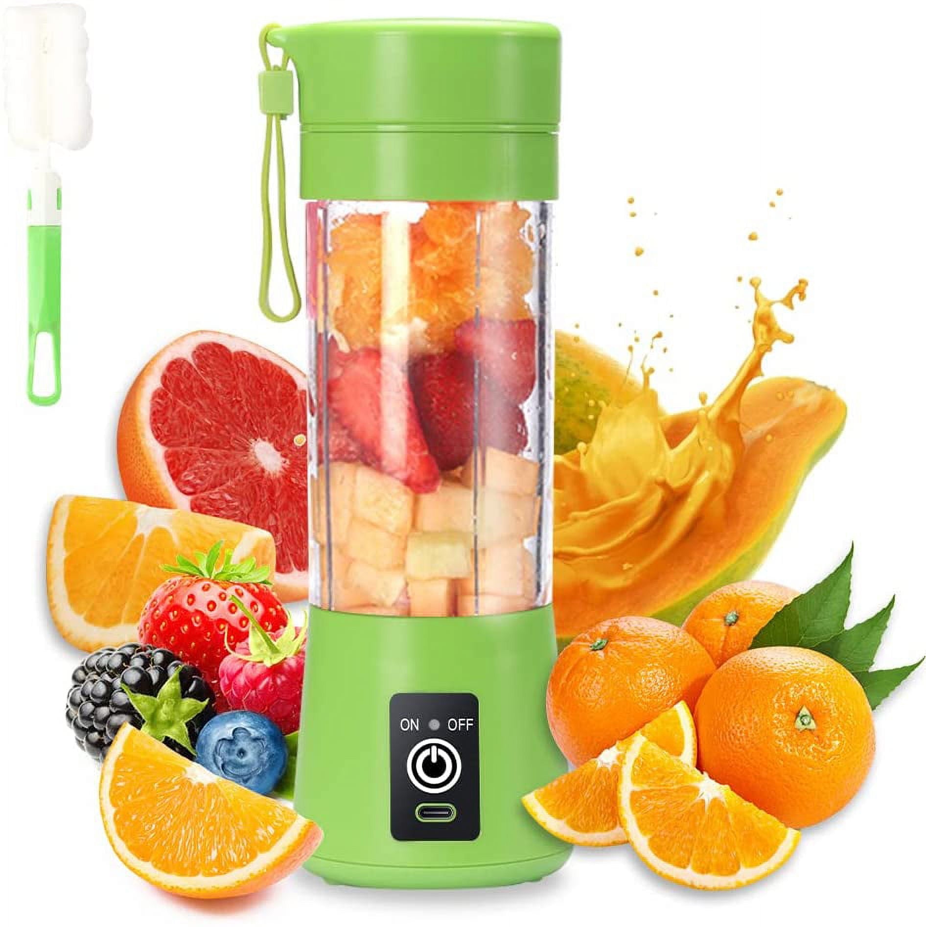 Portable USB Rechargeable Blender, 380ml Personal Juicer Cup with 6 Blades