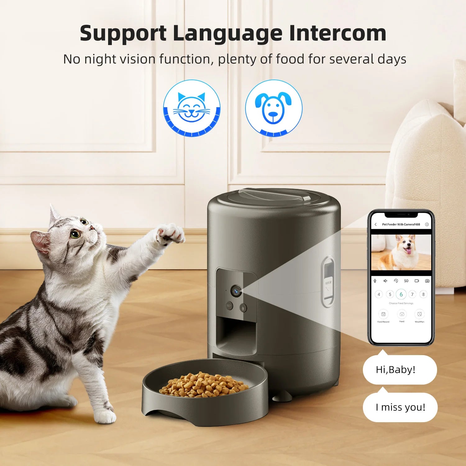 2L WiFi Automatic Pet Feeder with App Control