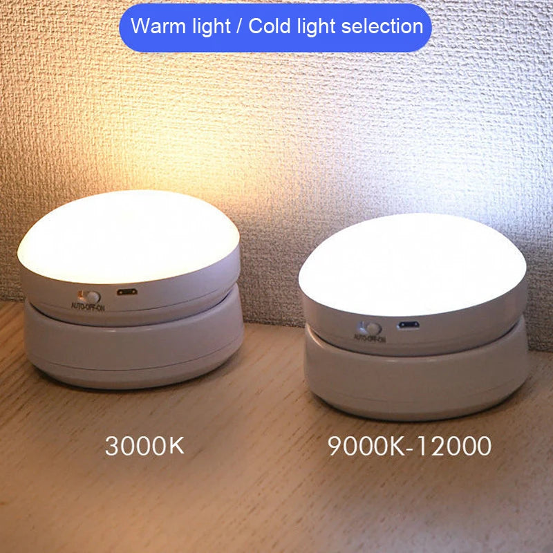 Motion-Sensor LED Cabinet Light, USB Rechargeable, Magnetic Mount