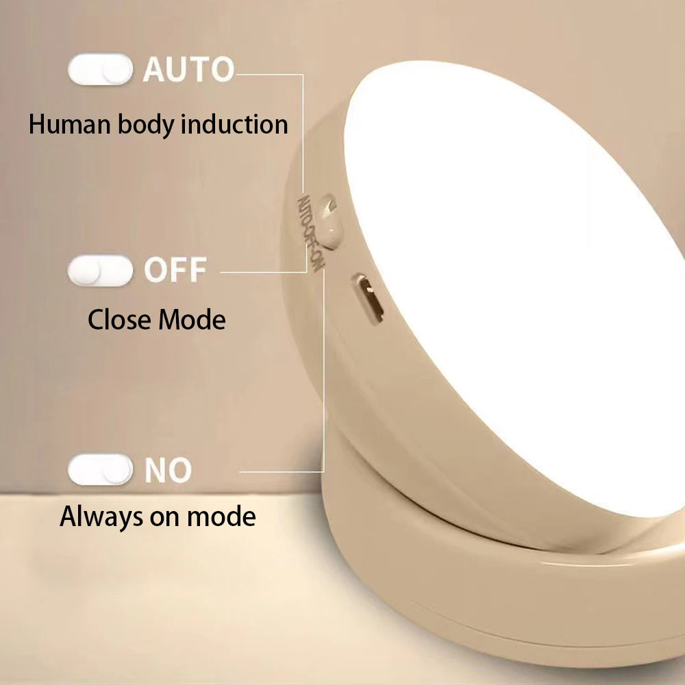 Motion-Sensor LED Cabinet Light, USB Rechargeable, Magnetic Mount