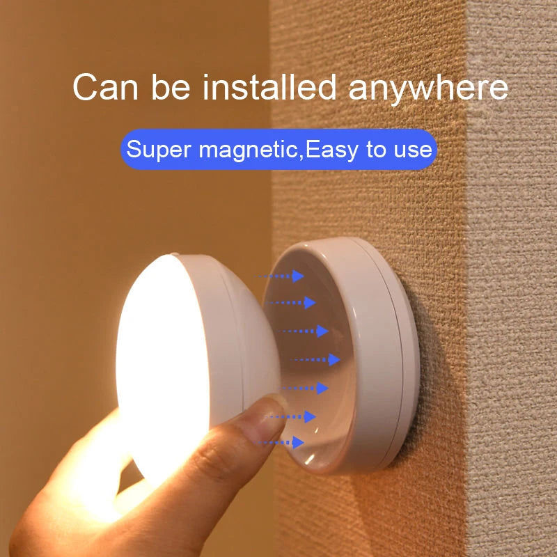 Motion-Sensor LED Cabinet Light, USB Rechargeable, Magnetic Mount