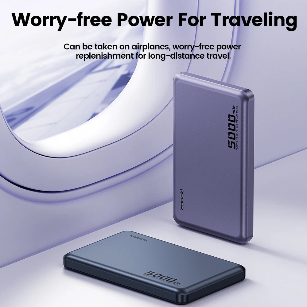 Magnetic Wireless Power Bank - MagSafe Compatible, 15W Fast Charging, 5000/10000mAh