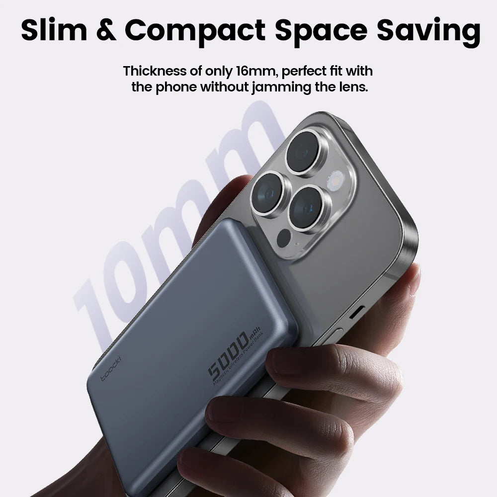 Magnetic Wireless Power Bank - MagSafe Compatible, 15W Fast Charging, 5000/10000mAh