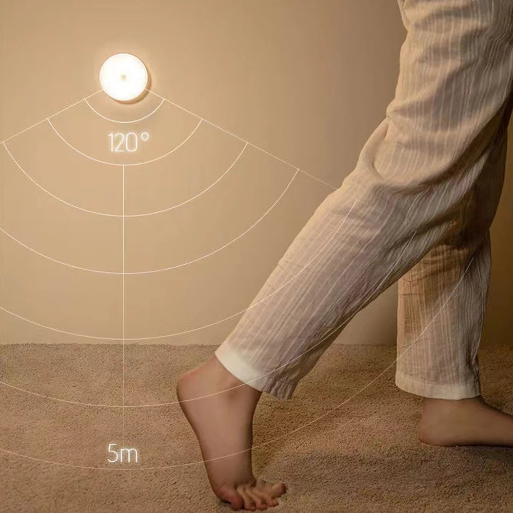 Motion-Sensor LED Cabinet Light, USB Rechargeable, Magnetic Mount