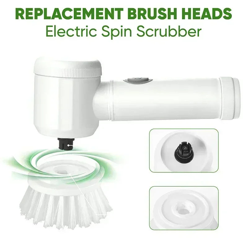 Cordless Electric Spin Scrubber with 5 Brush Heads