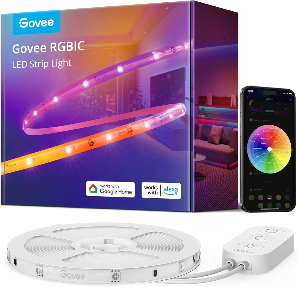 Govee RGBIC LED Strip Lights 16.4ft - App & Voice Control