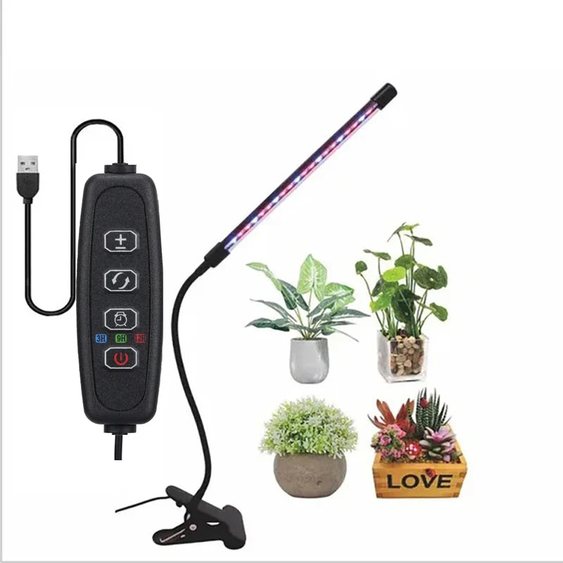 USB LED Grow Light for Indoor Plants, Full Spectrum with Flexible Gooseneck Clip