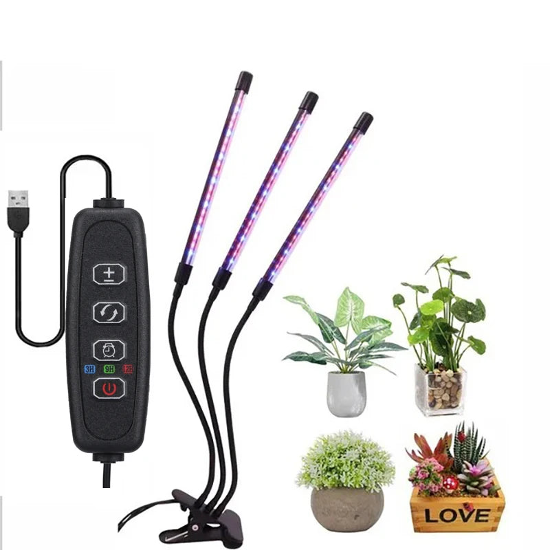 USB LED Grow Light for Indoor Plants, Full Spectrum with Flexible Gooseneck Clip