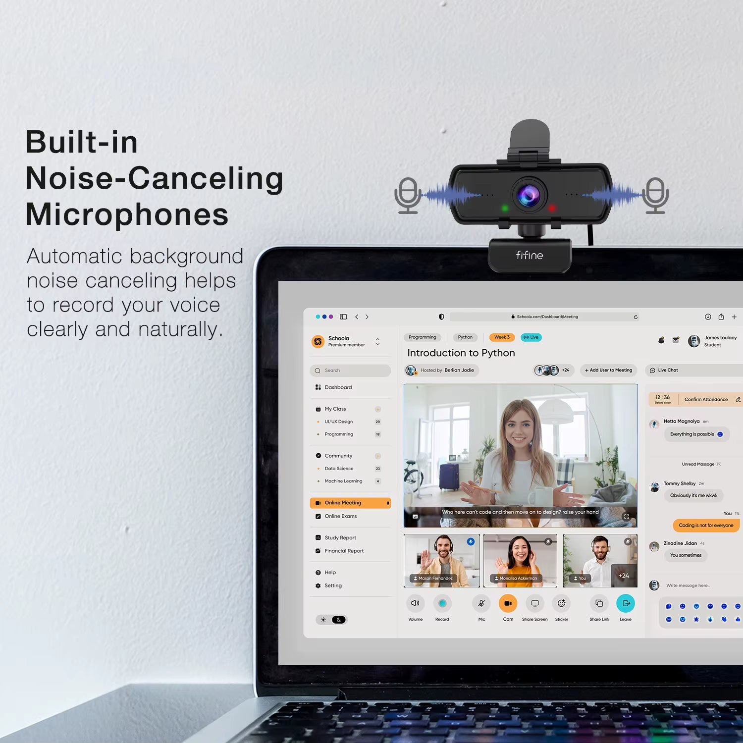1440P Full HD PC Webcam with Microphone, Tripod, for USB Desktop & Laptop, Live Streaming Webcam for Video Calling - K420