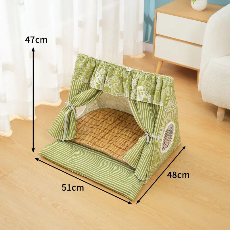 Cozy Cat & Small Dog Tent Bed — Washable Enclosed Plush Cave